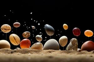 AI generated Abstract background with sand and stones photo