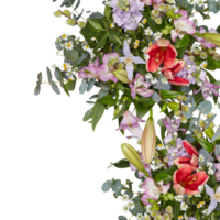 Fresh flower arch cut out isolated transparent background png