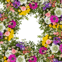 Fresh flower arch cut out isolated transparent background png