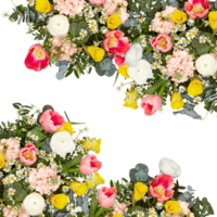 Fresh flower arch cut out isolated transparent background png