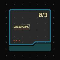 Futuristic element with retro color vector illustration. Vintage frame decoration.