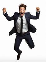 Ai Generative photo businessman excited because of achievement in business