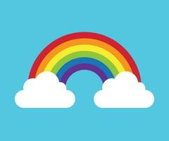 nube con arco iris icono vector. arco iris con nubes icono aislado en blanco antecedentes. vector ilustración