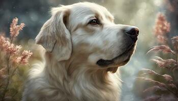 AI Generative Portrait of a beautiful dog. Studio shot. photo