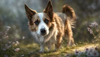 AI Generative Portrait of a beautiful dog. Studio shot. photo