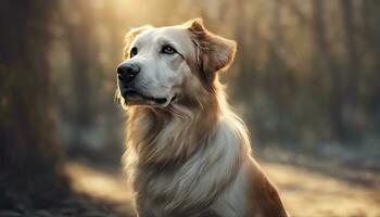 AI Generative Portrait of a beautiful dog. Studio shot. photo