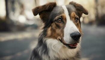 AI Generative Portrait of a beautiful dog. Studio shot. photo