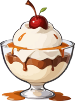 ai generato cioccolato budino crema cartone animato png