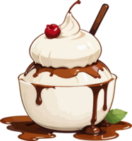 AI generated Ice Cream Pudding Cartoon png