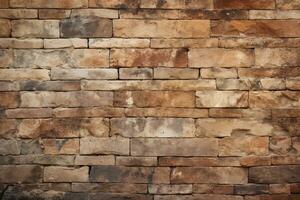 Stained Aged Brick Wall Background and Texture. AI Generative photo