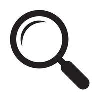 Search icon. Magnifying glass icon, vector magnifier or loupe sign.