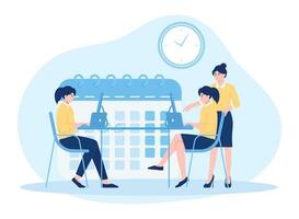 Women work as a team concept flat illustration vector