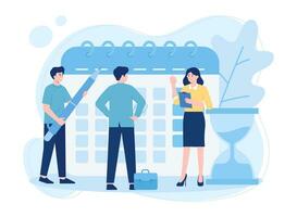 Man and woman doing business work as a team concept flat illustration vector