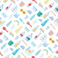 Reusable Polyethylene Waste Items Seamless Pattern vector