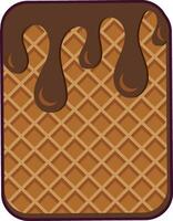 Sweet Choco Wafle Flat Dessert Illustration vector