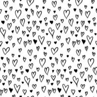 Black Heart Grunge Seamless Pattern vector