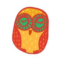 Sleeping Forest Hand Drawn Owl Bird vector