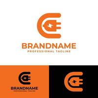 Letter C Plug Logo, suitable for any business related to Plug with C initial. vector