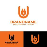 Letter U Plug Logo, suitable for any business related to Plug with U initial. vector