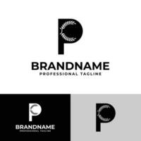 Letter P Laurel Logo, suitable for any business related to Laurel with P initial. vector