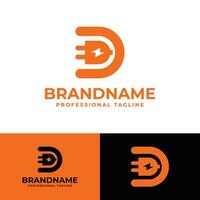 Letter D Plug Logo, suitable for any business related to Plug with D initial. vector