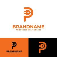 Letter P Plug Logo, suitable for any business related to Plug with P initial. vector