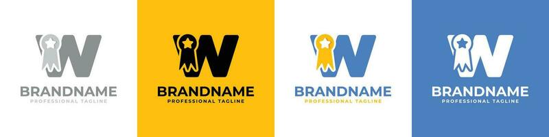 Letter W Medallion Logo, suitable for business related to medal, victory, champ with W initial. vector