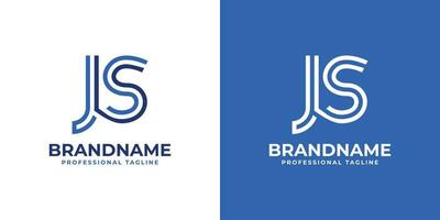 Letter JS Line Monogram Logo, suitable for business with JS or SJ initials. vector