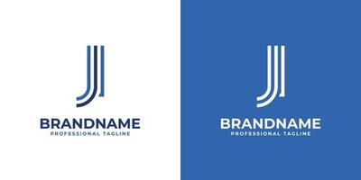 Letter JI Line Monogram Logo, suitable for business with JI or IJ initials. vector