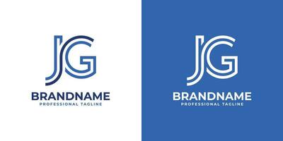 Letter JG Line Monogram Logo, suitable for business with JG or GJ initials. vector