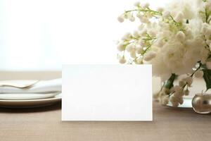 AI generated Mockup white blank space card for wedding photo