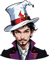 AI generated Magician Character Mascot Design png