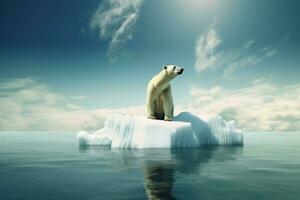 Polar bear on iceberg. Generate Ai photo
