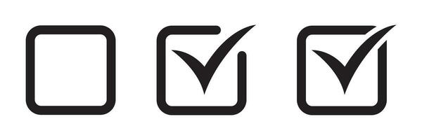 Checkbox set with blank and checked checkbox vector icon. Verify icon.