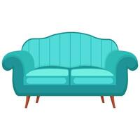 Comfortable sofa on white background. Cartoon style. Vector illustration.