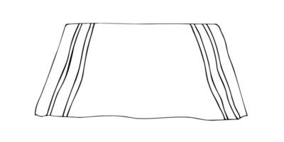 Rug in doodle style without fringe with black line vector