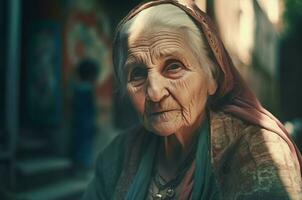 Old Turkish woman. Generate Ai photo