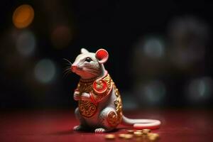 Traditional Chinese new year rat. Generate ai photo