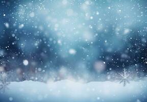 ai generado nieve antecedentes y árbol invierno con Copiar espacio escena antecedentes foto