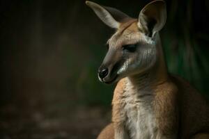 Wallaby wild animal. Generate Ai photo