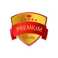 premium quality badge with gold color vector