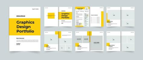 Graphics design portfolio template 12 pages design vector