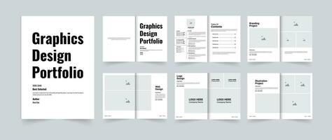 Creative graphics design portfolio template or simple portfolio layout design vector