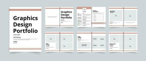 Graphics design portfolio or portfolio design A4 US Letter portfolio layout design vector