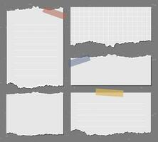 flat design vector collage ripped paper scrapbook journaling element design collection