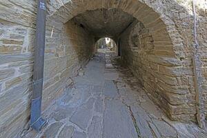 Picture from the town of Groznjan with idyllic cobbled streets and buildings made of natural stone photo