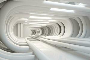 Sophisticated Industrial White Interior Architecture. AI Generative photo