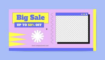 Trendy sale banner template vector