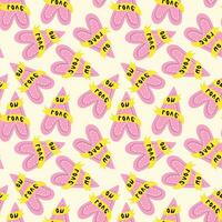 Valentines day pattern with hearts in modern doodle style vector