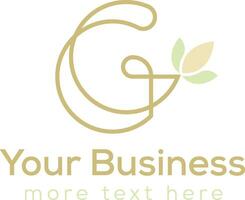 Logo of letter G design for business with leaf vector